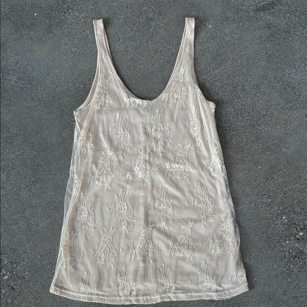 Lace Tank Top in Cream